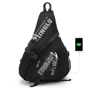 Erkek Moda çok fonksiyonlu Omuz Çanta Çanta Seyahat Crossbody Paketi Rahat Messenger Paketi Erkek İçin Sapan Göğüs Arası Vücut USB 