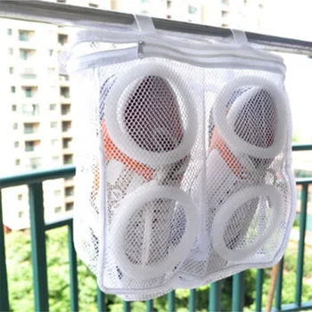 1 Adet Ayakkabı Yıkama Asılı Çanta Kuru Spor Ayakkabı file çamaşır torbası s Ev Kullanarak Giysi Yıkama Korumak Net Yıkama Torbası
