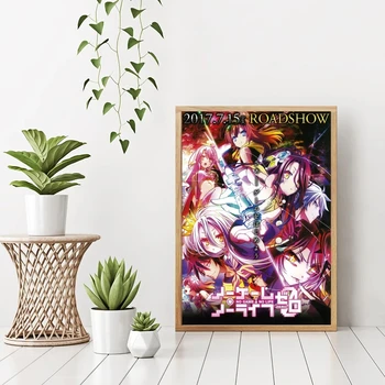 Hayır Oyun No Yaşam Sıfır Anime Poster Baskılar Ve Çerçevesiz Tuval Baskılar Ev Dekorasyon Boyama Hiçbir Çerçeve