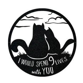 Siyah Kedi Dekor 9 Birlikte Yaşıyor Kedi Metal Duvar Asma Kedi Sevgilisi Yıldönümü Hediyeleri Evli Karı Koca