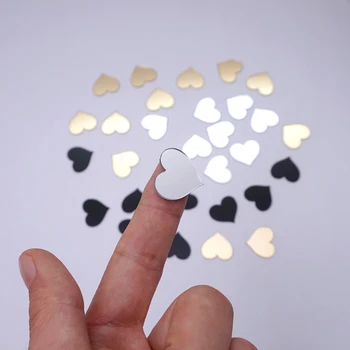 100 adet 2cm (0.8 in) küçük Kalp Sticker Düğün Dekor Akrilik Ayna Sticker çocuk Odası DIY Aksesuar Parti Konuk Hediyeler