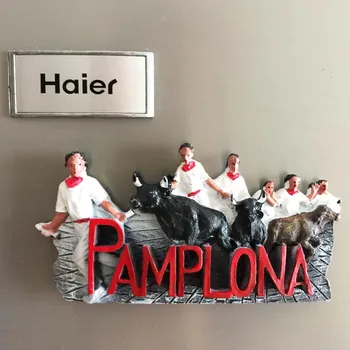 İspanya Pamplona festivali hatıra buzdolabı stereo boyama