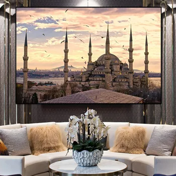 Cuadros Türkiye İstanbul Tuval Resimleri Sultan Ahmet Camii Şehir Poster Baskı Duvar Sanatı Resimleri için Oturma oda duvar dekorasyonu