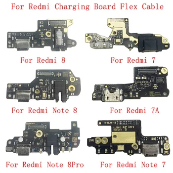 Orijinal USB Şarj Portu Konektörü Kurulu Parçaları Flex Kablo Xiaomi Redmi İçin 7 7A 8 Redmi Not 7 7 Pro Not 8 8Pro USB PCB Kartı