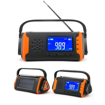 Güneş Radyo El Krank acil durum ışığı Okuma Lambası AM FM NOAA Telefon Şarj Cihazı SOS Alarm Açık Survival Güç Bankası