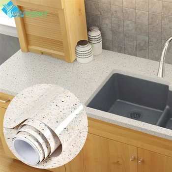PVC banyo fayansı duvar çıkartmaları Su Geçirmez Kendinden Yapışkanlı Terrazzo Duvar Kağıdı Masaüstü Lavabo Sayacı Bar Soba Mutfak Yağa Dayanıklı Film
