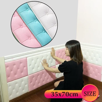 Yeni Anaokulu Dekorasyon Kalın Anti-çarpışma Kafa Köpük Sünger Yumuşak Paket Tatami Yatak Yastık Kendinden yapışkanlı 3D Duvar Sticker