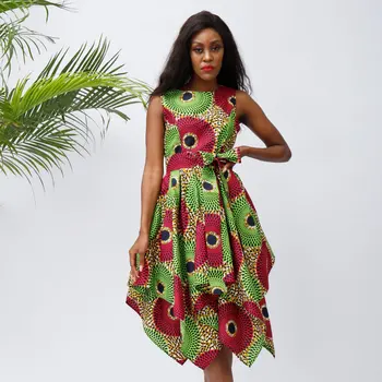 Geleneksel afrika kıyafeti Kadınlar İçin Yeni Moda 2022 Ankara Baskı Elbiseler Afrika Geleneksel Yaz Kolsuz Bayanlar Giyer
