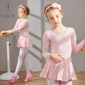 Yeni Varış Çocuk Dans Giyim Kız Dans Takım Elbise Çocuk Dans Eğitim Elbise Uzun Kollu Bale Dans Elbise B-6288