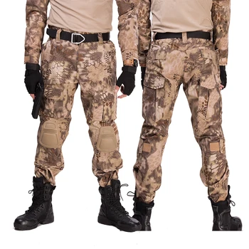 Taktik Pantolon Kamuflaj Askeri Ordu Eğitim Kargo Pantolon Airsoft Pantolon Avcılık Giyim Paintball Erkek Giyim Diz Pedleri İle