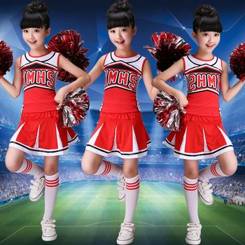 Çocuk Rekabet Cheerleaders Kız Okul Takımı Üniformaları Çocuklar Performans Kostüm Setleri Kız Sınıf Takım Elbise Çocuk Kız Okul Takım Elbise