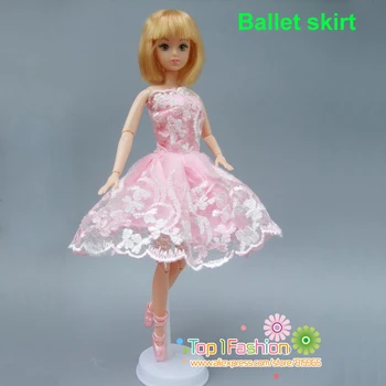 1 Adet beyaz pembe Bale elbise barbie bebek kısa Mini Elbise doğum günü hediyesi bebek kız için