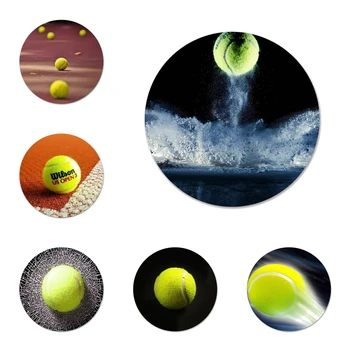 58mm Tenis topu Spor Simgeler rozet pimleri Dekorasyon Broş Metal Rozetleri Sırt Çantası Dekorasyon İçin