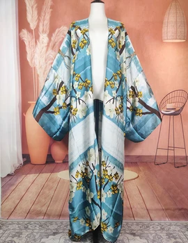 Yeni Avrupa Moda Yaz kadın Plaj Bikini Uzun Kimono Tatil Bohemian Mayo Giyim Kaftan hırka Bayan İçin