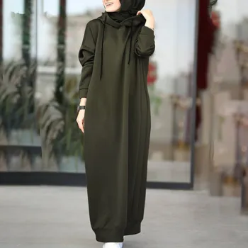 Bayram Moda Kadınlar Abaya Elbise Kapşonlu Dubai Türkiye Kaftan Müslüman Hırka Abayas Elbiseler gündelik elbise Femme Kaftan İslam Giyim