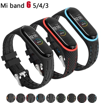 Silikon Kayış Xiaomi Mi band İçin 7 6 5 4 Bilezik Spor kemer Smartwatch watchband değiştirme bilezik mi band için 4 5 6 kayış