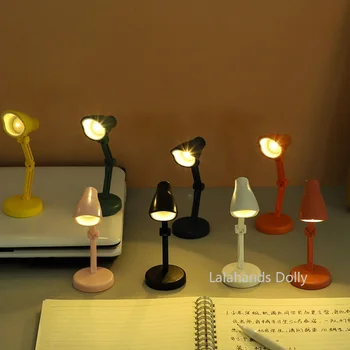 Dollhouse Yaratıcı Mini masa lambası Led Katlanabilir Dollhouse Taşıma Küçük Gece Lambası Sıcak Renk Öğrenci Okuma ve Yazma Lambası