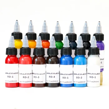 Dövme Mürekkepleri Seçim için 14 Renk 30 ml/şişe Dövme Pigment Mürekkepleri Vücut Dövme Sanat Kiti için Set