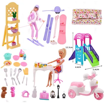 Barbie Aksesuarları, Mini Dresser, evcil hayvan sahne, Kayak Aksesuarları, Mobilya, Plastik Gıda, İçecekler, 11.8 İnç BJD Bebek İçin Uygun