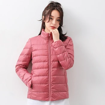 Kadın Kış Aşağı Ceket 2020 Yeni Ultra Hafif 90 % Beyaz Ördek Aşağı Ceket Sıcak kapüşonlu ceket Taşınabilir Kadın Rüzgar Geçirmez Parka