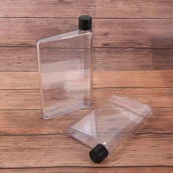 A5 / A6 şeffaf Dizüstü su şişesi Taşınabilir yaratıcı düz ısıtıcısı gıda sınıfı plastik açık seyahat Sanatsal Içecekler