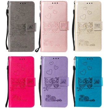 Baykuş Aşk Çift Deri Kitap Kılıfı iPhone 12 11 Pro X XS XR Max 8 7 6 6S Artı SE 2020 mini Telefon Flip Cüzdan Yumuşak Kapak Coque