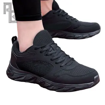Erkek ayakkabıları Sneakers Yeni Stil Örgü Nefes Siyah Rahat Hafif Aşınmaya dayanıklı Erkekler Vulkanize Sapatos Erkek Moda rahat ayakkabı