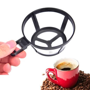 1 Adet Kullanımlık Naylon cezve Filtre Tutucu Örgü Sepet Coffeeware Saplı Süzgeç Çay Bira Süzgeç Mutfak Aksesuarları