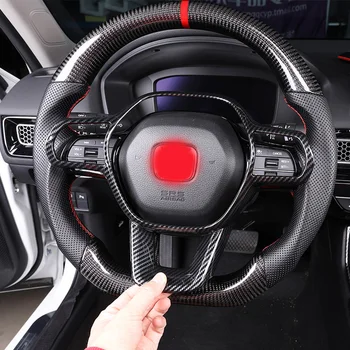 Araba direksiyon Trim Çerçeve Dekor Sticker Kapak Kalıp Karbon Fiber Honda Civic 11th Gen 2022
