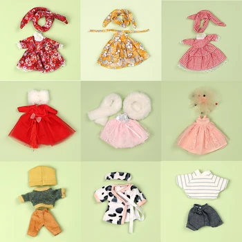 Bebek Pijama Giyim düğün elbisesi Kıyafetler El Yapımı Seans Kazak Ceket Elbise İçin 5-6 inç Mini Kız Bebek, Obitsu 11 BJD Bebek