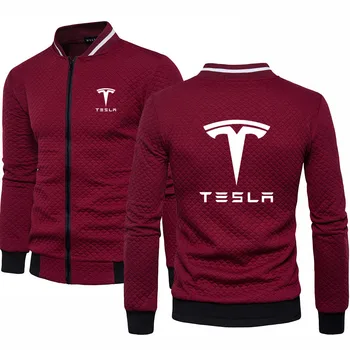 2020 yeni erkek kazak Tesla araba logosu baskı Bahar Sonbahar Yeni Moda yüksek kaliteli pamuklu Rahat Kazak