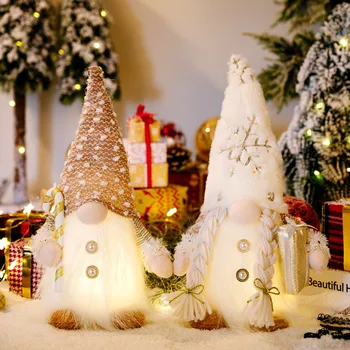 1 Çift Noel Gnome Yüzsüz Bebek ışıkları Ev için Noel Ağacı Süsleme Noel Dekorasyon Navidad Natal Hediye Yeni Yıl 2023
