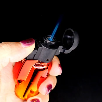 Mini Rüzgar Geçirmez Çakmak Jet Mavi Yangın Renkli Görünüm Torch Çakmak erkek Hediye Torch Çakmak