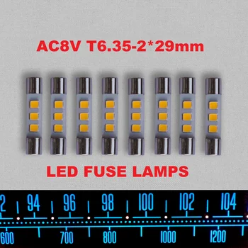 8 Yeni AC8V Arama Pilot Lambaları Tuner Arka Festoon Tarzı LED Sigorta Ampuller Vintage Stereo Ses Alıcıları