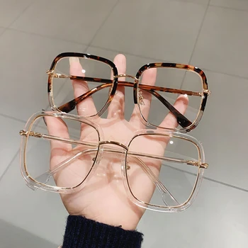 Zilead Vintage Büyük Kare Gözlük Erkekler Kadınlar Anti mavi ışık gözlük çerçevesi engelleme Mavi Işın Büyük boy gözlük çerçeveleri