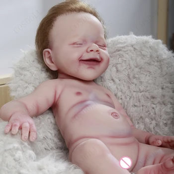 COSDOLL 47 cm 3.1 kg Reborn Bebek Bebekler Tam Vücut Silikon Kız Bebek Saç Ağız Açık Sıcak Yumuşak DIY Hediyeler Eşlik Bebekler