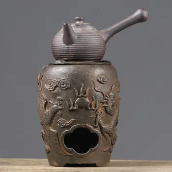 Antika dökme demir kömür barbekü ızgarası masa üstü BARBEKÜ tek kişi mini çay yapma sıcak şarap ısıtma peynir soba retro Çin