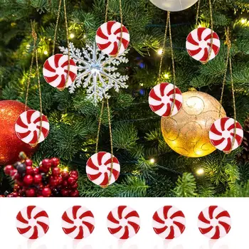 50 adet Noel Simülasyon Şekerler Süslemeleri Noel Ağacı askı süsleri Noel Ağacı Akrilik Şeker DIY Kolye