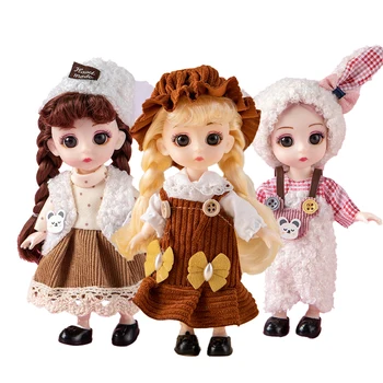 Çocuklar Bebekler Kızlar için 16 cm bjd Prenses Bebek 15cm Giysileri İle 8 9 Yaşında çocuk Oyuncakları juguetes para niñas