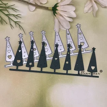 Yeni Noel ağacı kenar Metal Kesme Ölür Şablonlar İçin DIY Scrapbooking Dekoratif Kabartma El Sanatları Kalıp Kesme Şablonu