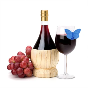 6 adet / takım Yaratıcı şarap bardağı İşaretleyiciler Vantuz Kelebek İşareti şarap bardağı İşaretleyici şarap bardağı Etiketi Bardak Tanımlayıcı Bar Aksesuarları