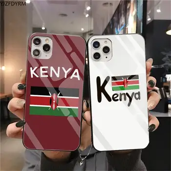 Kenya Ulusal bayrak DIY telefon Kılıfı kapak Kabuk Temperli Cam iPhone 11 Pro XR XS MAX 8X7 6S 6 Artı SE 2020 kılıf