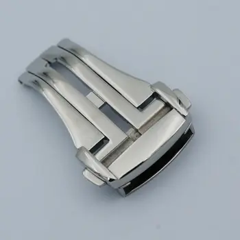 MAIKES Yüksek Kalite 316L Paslanmaz Çelik Kelebek Toka Gümüş Watch Band Kayışı Katlanır Toka 16mm 18mm 20mm Omega İçin