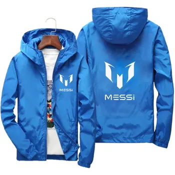 2023 Bahar bomba erkek Kapüşonlu Ceket Messi baskı slayt spor slim fit patchwork rüzgarlık ceket spor ceket erkek giyim