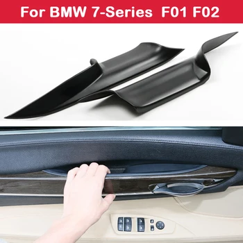 Araba İç Kapı Kolları Ön Arka Sol Sağ İç Kapı Paneli gidon Çekme Taşıyıcı ayar kapağı BMW 7 Serisi F01 F02
