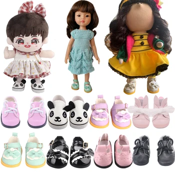 5 cm Panda Yay Deri Bebek Ayakkabıları Rusya, Lesly, Lisa, Nancy Bebek Mini Bebek Aksesuarları Botları Amerikan 14 İnç Kız Bebek