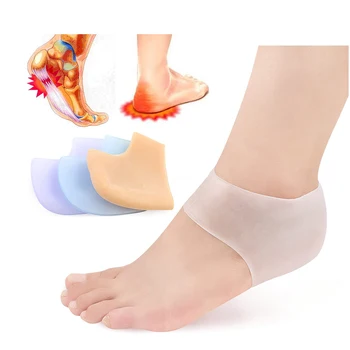 2 adet Silikon Topuk Çorap Jel Ayak Bakım Pedi Delikli Ayak Çatlak Cilt Nemlendirici Ayak Bakımı Anti Çatlama Koruyucu Kılıf