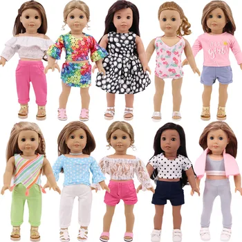 Oyuncak bebek giysileri Elbise Dantel Üst Spor İçin 18 İnç amerikan oyuncak bebek Kız ve 43Cm Bebek Yeni Doğan Giysi Aksesuarları, hediyeler İçin Bebek Kız Oyuncak