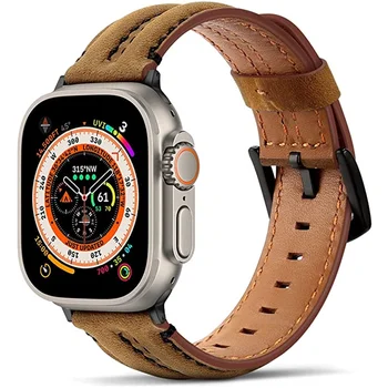 Hakiki Deri kayış apple saat bandı 49mm 44mm 40mm 45mm 41mm bilezik correa watchband iwatch Ultra 876SE543 Aksesuarları