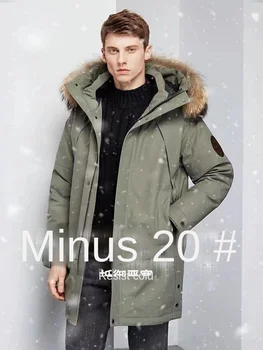 Yeni Kış 2021 Kürk yakalı Moda İş Açık Rahat Takım Kalınlaşmış Büyük Boy erkek Aşağı Ceket Rüzgarlık